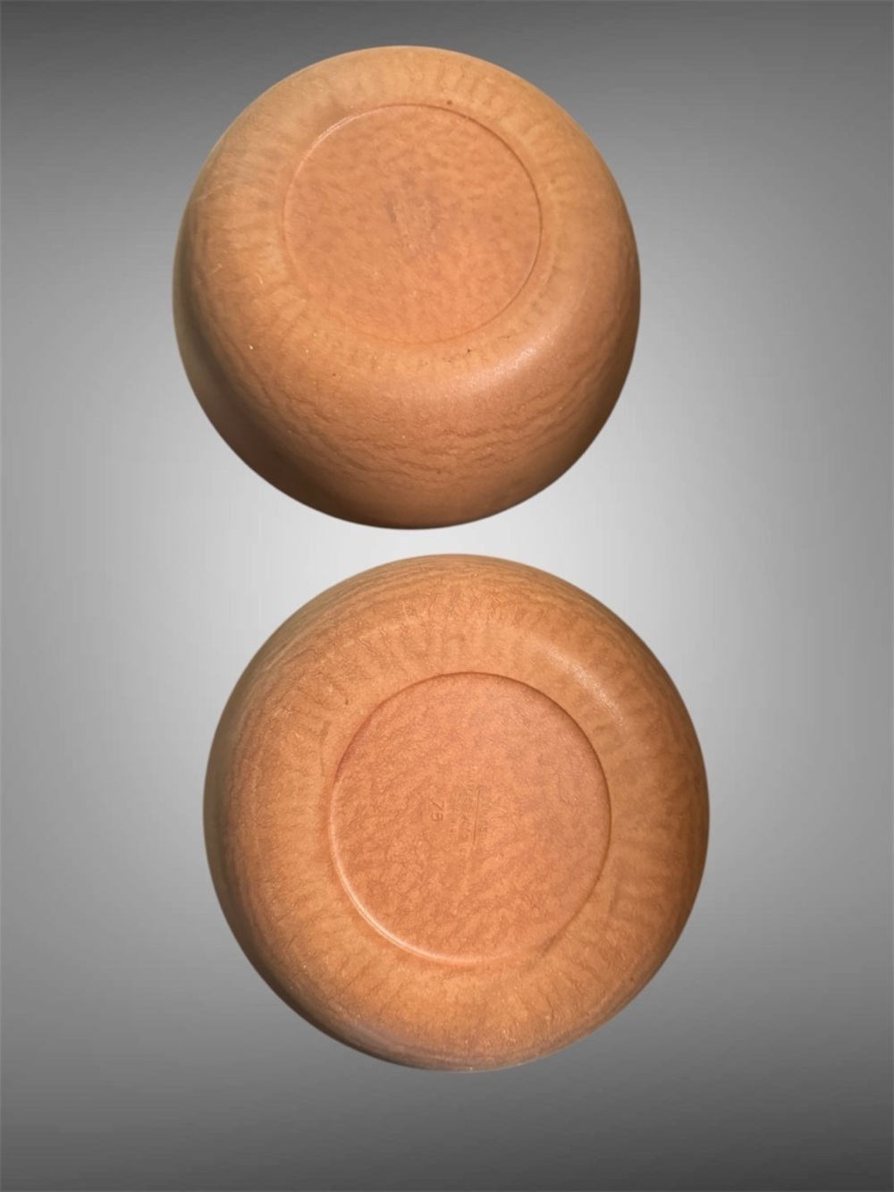 VINTAGE AGATIZED WOOD BOWLS SET OF TWO - Picture 6 of 9